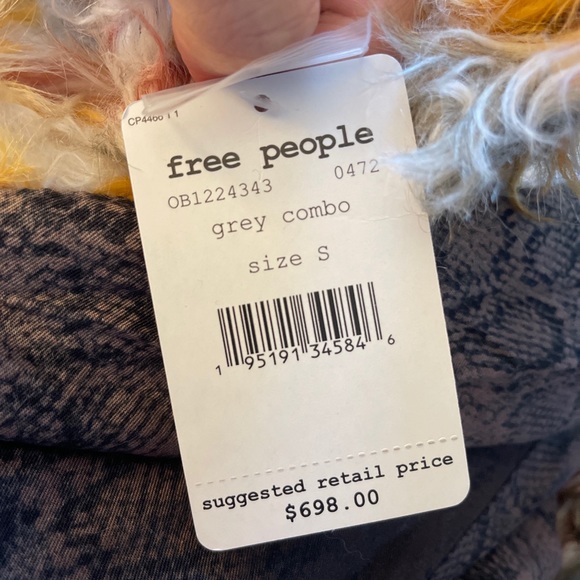 Free People Cardi Plaid Faux Fur Women's Coat - Picture 11 of 12